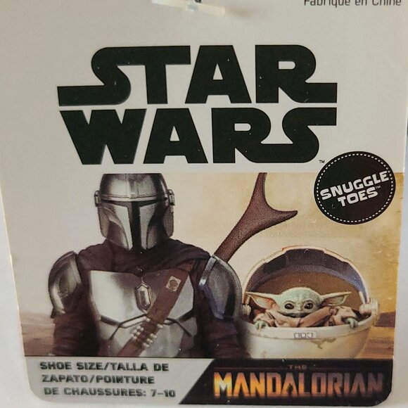 MANDALORIAN SNUGGLE TOES STAR WARS SLIP ON SLIPPERS SIZE 7 TO 10 - Picture 2 of 4